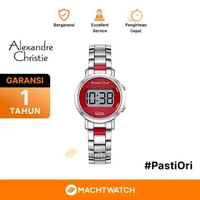 Jam Tangan Wanita Alexandre Christie Digi AC 9497 LH BSSRE Ladies Red Digital Dial Stainless Steel S