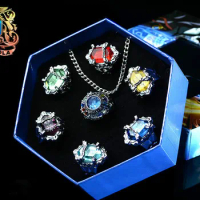 Katekyo Hitman Reborn Vongola Cosplay 7 PCS Ring + Necklace Weapons Set New in Box
