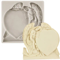 Heart Protecting Angel Silicone Fondant Molds Cake Decorating Tools Chocolate Candy Mold Angel Fairy Cupcake Baking Candy Mould
