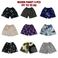 PAKET 3 PCS Boxer Pria FIT TO 70 kg / Celana pria wanita
