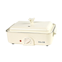 BiBa百變多功能燒烤電烤盤GP-302W白 (烤盤+章魚燒烤盤+深鍋)