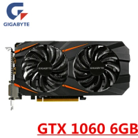 Used GIGABYTE GTX 1060 6GB Graphics Cards Video Card GPU Map For nVIDIA Geforce Original GTX1060 6GB 192Bit HDMI Videocard