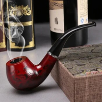 Wooden Tobacco Pipe Retro Tobacco Filter Pipe Wood Bent Smoking Filter Tobacco Smoking Wood Pipe Smoking Gift