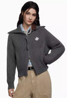 Palladium 女裝鳶尾花 LOGO 雙向拉鏈開襟毛衣