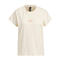 Adidas Lounge Silk Tee [IM8861] 女 短袖 上衣 運動 休閒 寬鬆 純棉 日常 舒適 米黃
