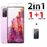 2-in-1 Tempered Glass For Samsung Galaxy S20 FE 5G Camera Lens Protector Samsang S 20 F E S20F S20FE 4G Screen Protective Film