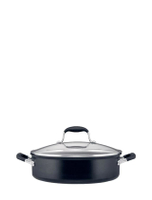 MEYER Covered Saucepot With Glass 84549-T Size 28  cm. Black