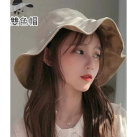 【漂亮小媽咪】韓國暢銷 質感 雙色帽 遮陽帽 純棉 漁夫帽 女性 成人 防曬