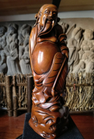 小葉黃楊木雕古裝八仙人物~漢中離，高20直徑7厘米，重335