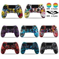 Silicone Rubber Case Cover For SONY Playstation 4 PS4 Controller Protection Skin For PS4 Pro Slim Gamepad Controle Thumb Grips