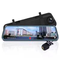 10 Inch 4K Mirror Dash Cam Mirror Recorder Dashboard Cameras WIFI Gps Dual Dash Cam Car Black Box APP Control Support Voice