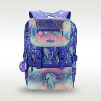 Australia Smiggle High Quality Original Schoolbag Children's Shoulder Backpack Girls Ocean Seahorse Kids Bag Waterproof 18 Inch