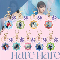 KPOP Keychain TWICE Album Hare Hare Acrylic Keychain Keyring Bag Pendant Decoration Accessories Sana Mina NAYEON Fans Collection