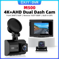 EKIY M500 4K Dash Cam Built-in GPS 142FOV Car Dashcam DVR Recorder 24H Parking Monitor APP Control 1080P AHD Rear View Camera