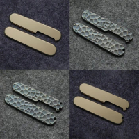 1 Pair 4 Patterns Brass Knife Scales Handle Patches for 91MM Victorinox Swiss Army SwissArmy Knives DIY Make Accessories Parts