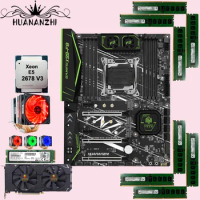 HUANANZHI X99-F8 Motherboard with 512G SSD Processor Xeon 2678 V3 CPU Cooler RAM 64G(8*8G) DDR4 REG ECC GTX1660 6G Video Card