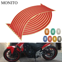 2020 Hot 16 Pcs Strips Motorcycle Wheel Sticker Reflective Decals Rim Tape Bike Car Styling For YAMAHA HONDA SUZUKI BMW KAWASAKI