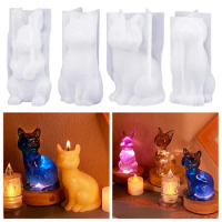 Cute Doll Silicone Molds DIY Epoxy Resin Cat Dog Rabbit Shape Aromatherapy Candle Mold Table Crystal Gypsum Room Decoration Mold