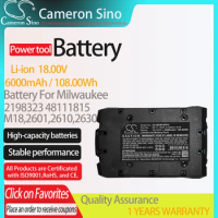CameronSino Battery for Milwaukee 2198323 48111815 fits Milwaukee M18 2601 2610 2611 Power Tools Replacement battery 6000mAh