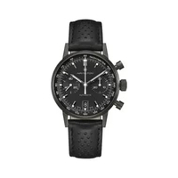 Hamilton American Classic 40 - H38446730 Intra-Matic Auto Chronograph Black Leather Strap Black