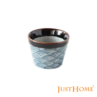 【Just Home】日式海波陶瓷茶杯90ml(茶碗蒸 小碗 小杯子 烤布蕾)