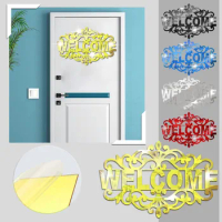 Letter Welcome Art Mirror Sticker Bedroom Decoration Door Stickers Acrylic Mirror Stickers For Living Room Free Shipping Items