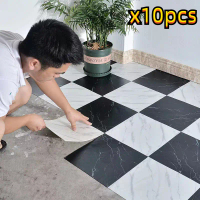 X10pcs กระเบื้องยาง กระเบื้องยางลายหินอ่อน กาวในตัว ติดพื้น วัสดุปูพื้น ปูพื้นห้องนอน กระเบื้องปูพื้