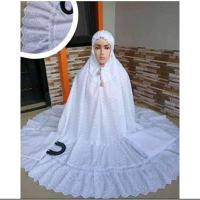 Mukena Dewasa Katun Paris Import Renda Bordir