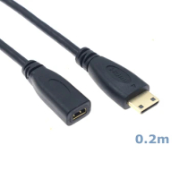 0.2M Type D Micro HDMI-compatible V1.4 Socket Female To Type C Mini HDMI-compatible Male Convertor Cable HDTV