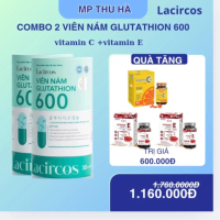 Combo 2 lọ :  ( mẫu mới) Viên uống Glutathione  600 hỗ trợ trắng da, làm đẹp da -hộp 30 viên ++++ Tặ