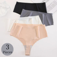 Giczi Sexy Fashion Women Panties Seamless Thongs Lingerie Breathable Cozy G-Strings Underwear Solid High Waist Underpants XS-XXL