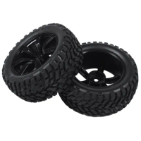 2Pcs 1/16 RC Car Tires Rubber Tires &amp; Wheel Rims for Tamiya HSP HPI Kyosho 4WD 1:16 RC On Road Car,B