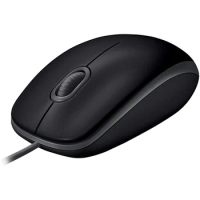 Logitech B100 Wired Mouse Home Office Game Peripheral Connected to Laptop