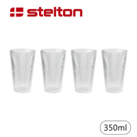 【Stelton】線條玻璃水杯4入組/350ml
