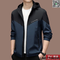 口醬】M-4XL韓版男士外套 休閒外套 連帽外套 薄外套男 夾克外套 防風外套 教練外套 機車外套 運動外套 工裝外套男