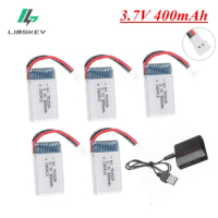 3.7V 400mAh Lipo Battery For X4 H107 H31 KY101 E33C E33 U816A V252 H6C RC Drone Spare Parts 3.7V 1S Battery with XH2.54 Charger