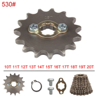 530 Chain 20mm 10 11 12 13 14 15 16 17 18 19 20 21 Teeth Front Engine Sprockets For 200 250cc Dirt Bike ATV Quad Buggy Motorbike