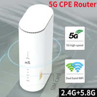 5G Wireless Router with SIM Card Slot 1800 Mbps 2.4G+5.8G Wifi Modem Repeater Router CPE Modem Router Built-in Multiple Antennas
