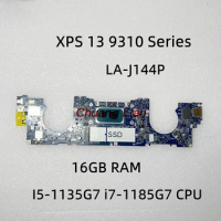 LA-J144P For XPS 13 9310 Series Laptop Motherboard With I5-1135G7 i7-1185G7 CPU 16GB RAM 100% Fully Tested