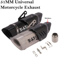 51MM Universal Motorcycle Exhaust Pipe Modified Escape Moto For R1 R6 Z650 Z800 ER6N CBR1000RR Z900 PCX125 S1000RR