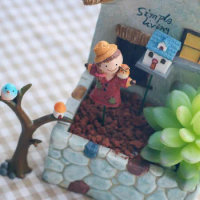 Creative Cartoon Country Fairy Tale Resin Flower Holder DIY Succulent Bonsai Micro Landscape Pot Pot Decoration Matching