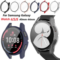 Glass+Case for Samsung Galaxy Watch 6 44mm 40mm All-Around Bumper Shell+Screen Protector Samsung Galaxy Watch 4/5 40mm 44mm Cove
