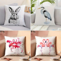 Animal Rabbit Printed Pillow Case for Kids Bedroom Decor Cartoon Cushion Cover Home Sofa Lounge Office Car Seat Throw Pillowcase