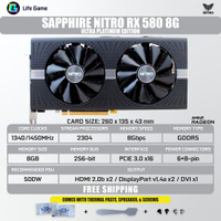 Used Sapphire RX 580 2304sp  Ultra platinum Nitro 8G 8GB D5 have led DUAL FAN AMD  Graphic Graphics 