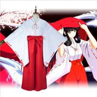[HOT]Nhật Bản Halloween cosplay Trang Phục Anime Inuyasha Miko Kikyo cos Trang Phục Kimono Kiểu Nhật
