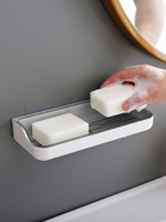 肥皂盒香皂盒置物架免打孔吸盤壁掛式瀝水雙格衛生間浴室創意家用
