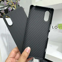 Case for Sony Xperia 5 V 5th Ultrathin Real Carbon Fiber Aramid Anti-explosion Mobile Phone Protective Cover Protection Shell