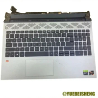 YUEBEISHENG 95%New/org For DELL Dell G15 5510 5511 5515 Palmrest US keyboard upper cover Touchpad Assemly,Silver gray