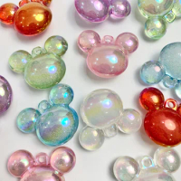 Bubble Jelly Mouse Head Pendant Beads For Jewelry Making DIY Phone Chain Keychain Car Hanging Charms Kids Hair Rope Accessories