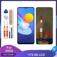 6.58'' For Vivo Y72 5G G LCD Display Touch Screen Digitizer Assembly Vivo Y72 5G V2041 LCD Screen Replacement With Frame